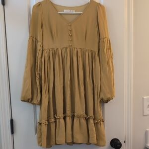 Flowy Boho Mustard Yellow Dress